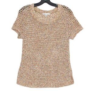 Cabi Sweater Open Knit Coastal Boho Cottage Artisan Casual Spring Colorful Small